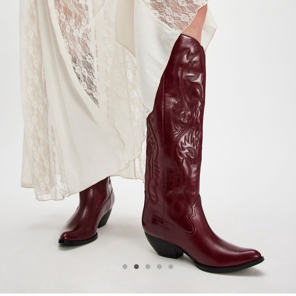 Jeffrey Campbell Burgundy Heeled Boots